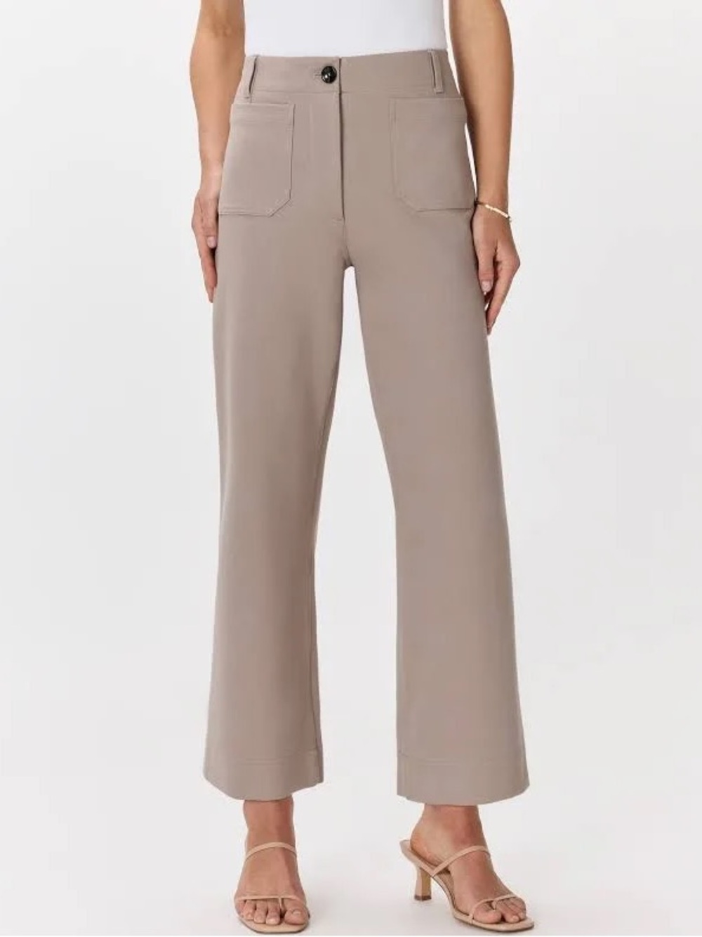 Quince Ultra-Stretch Ponte Cropped Wide Leg Pants